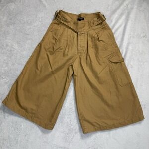 Banana Republic Women Explorer Cargo Culottes Pants 4 Tan Wide Leg Linen Cotton